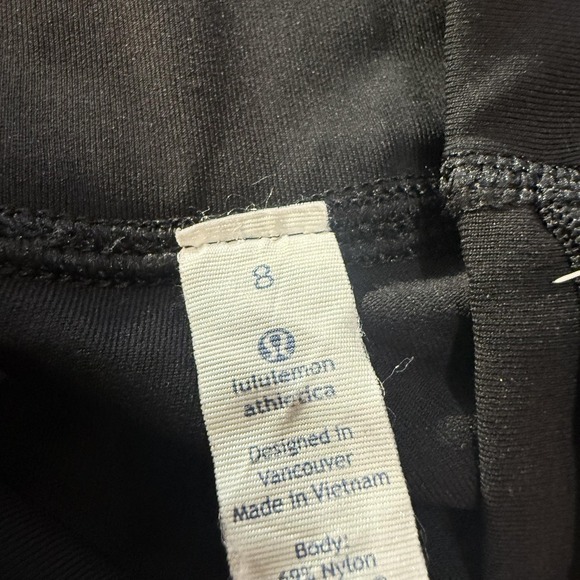 Lululemon Leggings Womens 8 Black Cropped High Rise Yoga Athletic Pants Running - Picture 2 of 7